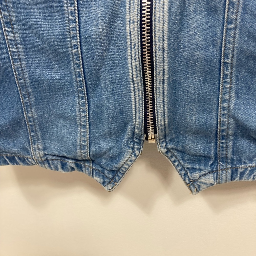 Vintage Koret City Blues Denim Jean Button Vest Upper Floral Large. - Picture 7 of 11